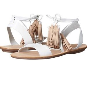 Loeffler Randall White and Tan Tassel Sandals size 6